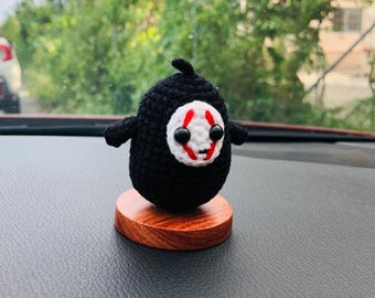 Handmade Crochet Faceless ghost Doll | Cute Amigurumi Dashboard Decor | Car Interior Ornament | Kawaii Plush Gift | Unique Crochet Figurine