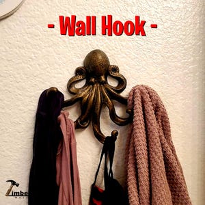 Vintage Antique Brass Octopus Iron Wall Hooks Decorative key hook Wall Hanger Bathroom Hooks Towel Hook Wall Hanger