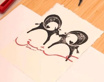 Eshgh o Love - Linoprint