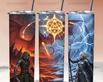 Design par sublimation de gobelet Dungeon Master D&D : 20 oz PNG (téléchargement numérique)