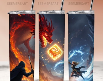 Design par sublimation de gobelet Dungeon Master D&D : 20 oz PNG (téléchargement numérique)