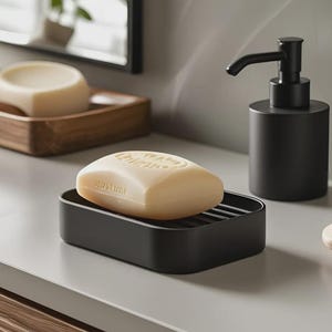 Modern soap holder with draining ribs | 3D printed soap dish | Minimalist bathroom accessory