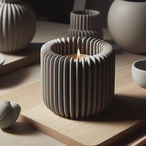 Modern ribbed candle holders, tealight holders