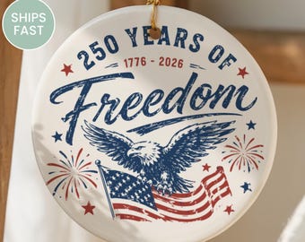250th Anniversary Ornament, USA Patriotic Keepsake, Liberty Bell, Eagle