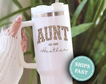 Personalized Aunt Tumbler, Aunt Tumbler, Gift for Auntie, New Auntie Gift, Promoted To Auntie, Pregnancy Announcement Tumbler, Mother's Day