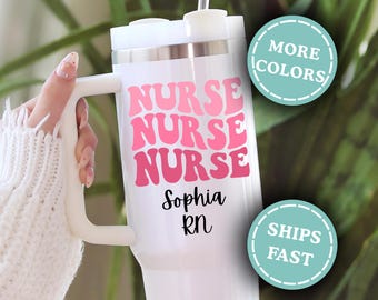 Personalized RN Tumbler, Custom Registered Nurse Tumbler, RN Travel Mug, RN Graduation Gift, Registered Nurse Gift, Rn Tumbler, Cute Rn Gift