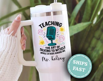 Custom Teacher Tumbler, Personalized Teacher 40oz Tumbler, Teacher Appreciation Tumbler, Teacher Travel Mug, End of Year Teacher Tumbler