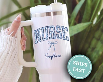 Personalized Nurse Tumbler, Custom Nurse 40oz Tumbler, Nurse Travel Mug, Nurse Appreciation Gift, Custom Nurse Gift for Nurse Graduation
