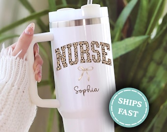 Personalized Nurse Tumbler, Custom Nurse 40oz Tumbler, Nurse Travel Mug, Nurse Appreciation Gift, Custom Nurse Gift for Nurse Thank You Gift