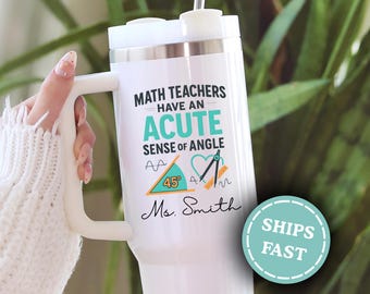 Personalized Math Teacher Tumbler, Custom Math Teacher Tumbler, Math Teacher 40oz Tumbler, Math Teacher Appreciation Gift, Math Teacher Gift