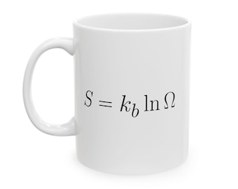 Entropy Equation Ceramic Mug: Science Nerd Gift, Physicist Chemist Coffee Cup