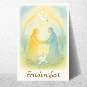 Waldorfinspirierte Jahreszeitentisch-Karte „Augsburger Friedensfest“