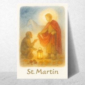 Waldorf-inspirierte Jahreszeitentisch-Karte „St. Martin“