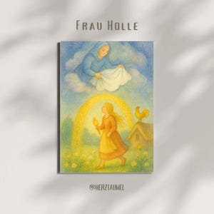 Frau Holle – Märchenkarte für den Jahreszeitentisch | Märchentisch
