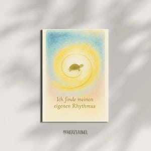 Affirmationskarte ADHS Autismus: Schildkröte – „Ich finde meinen eigenen Rhythmus“ – Neurodiverse Kinder