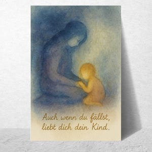 Herztaumel Kartenset – „Goldfäden für dein Herz“ | 5 Trostkarten für Mütter | Waldorf-inspiriert, Aquarell, goldveredelt