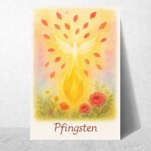 Waldorfinspirierte Karte „Pfingsten“ – Jahreszeitentisch