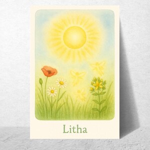 Litha-Karte für den Jahreszeitentisch | waldorfinspiriert