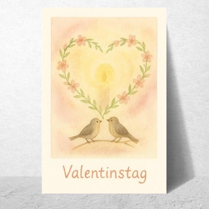 Waldorf-inspirierte Valentinstag Karte – Jahreszeitentisch & Herzensgruß
