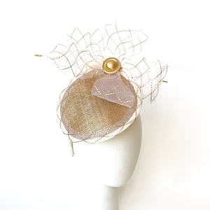 Gold Kentucky Derby fascinator, gold headpiece, gold flower fascinator, golden hat, READY TO SHIP!