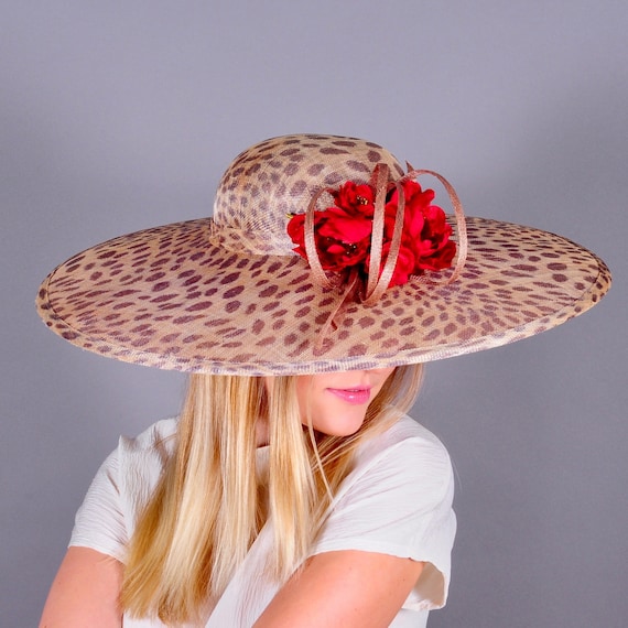 Kentucky Derby Hat, Leopard Print Hat, Royal Ascot Hat, Big  display picture 1