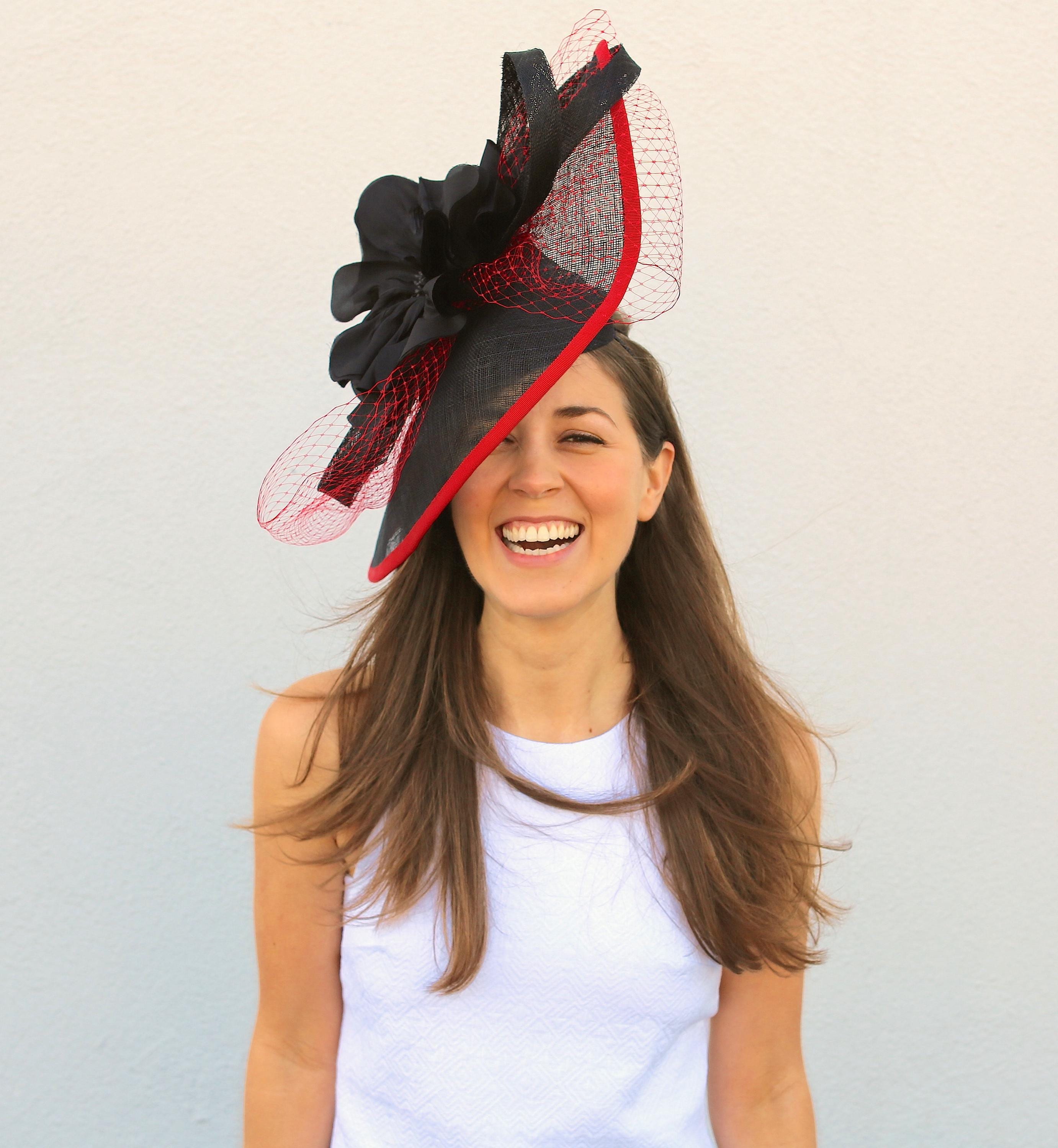 Kentucky Derby Hat Fascinator Elegant Formal Ocassion Black Multi Colored Floral Derby Hats For Women Kentucky Derby Hats Elegant Organza  main image 2