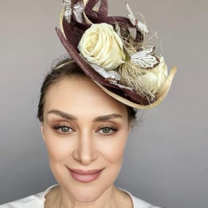Purple fascinator, Kentucky Derby fascinator, flower hat, wedding fascinator. READY TO SHIP!