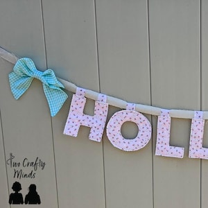 Custom Fabric Name Banner – Personalized Baby Name Garland – Nursery Wall Decor – Handmade Baby Shower Gift – Kids Room Banner