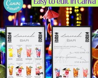 Graduation Lemonade Bar Sign | Class of 2026, Editable Template (Digital Download)