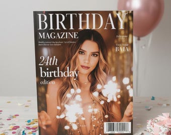 誕生日雑誌テンプレート：パーソナライズされたCanvaギフト（すぐにダウンロード）