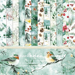 Christmas magpie material paper, festive magpie decoration, Nordic style, Christmas bird wrapping paper, holiday handicraft