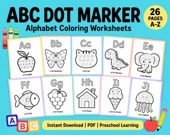 ABC Dot Marker Coloring Pages | Preschool Alphabet Learning (PDF)