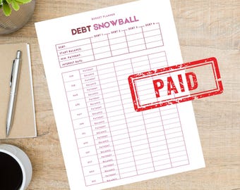 Debt Snowball Printable | Payoff Tracker, Financial Planner (Digital Download)
