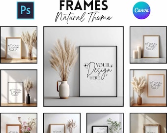 Wall Art Frame Mockups | Poster Mockup | Digital Download | Mockups For Listing Images | PSD And Canva
