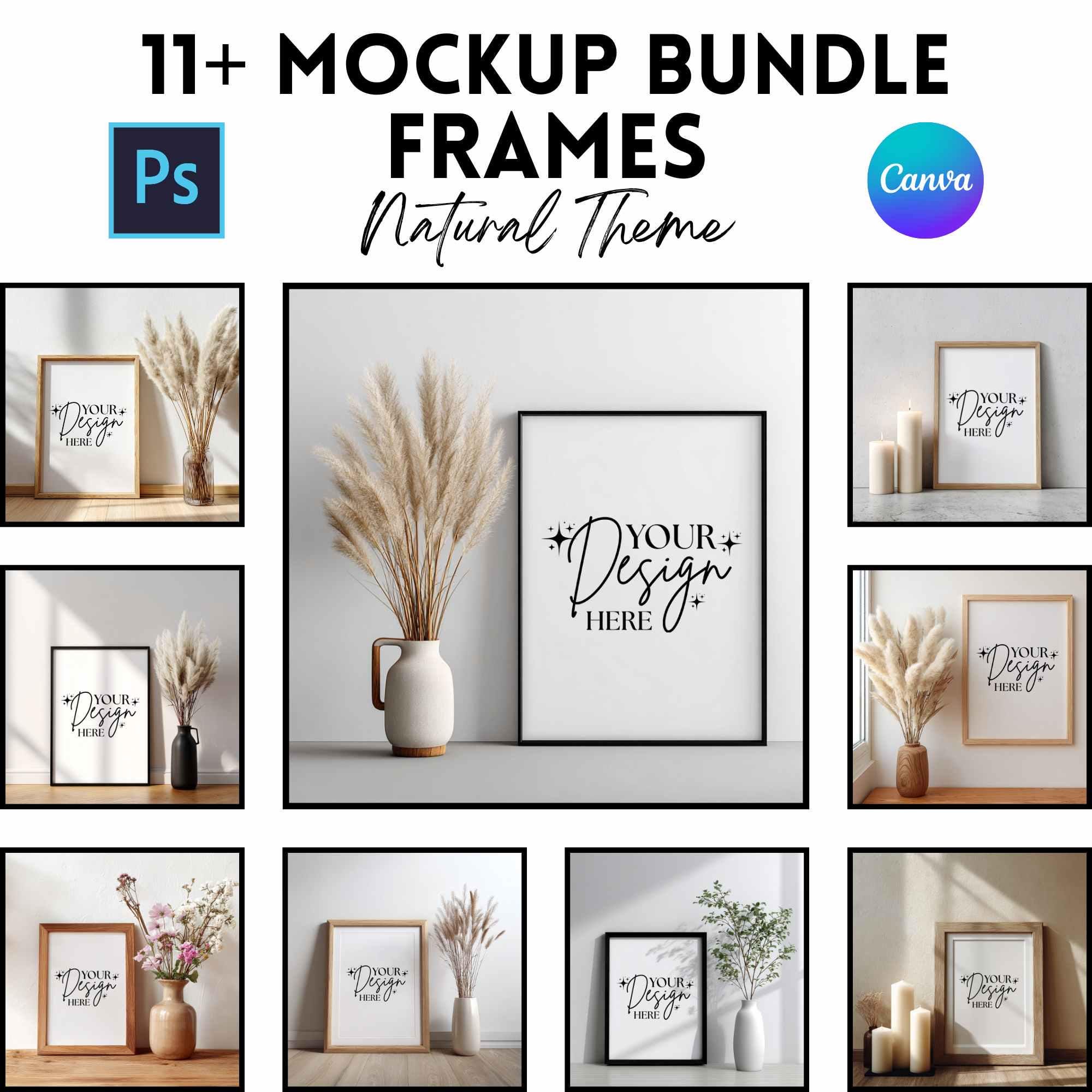 Wall Art Frame Mockups | Poster Mockup | Digital Download | Mockups for ...