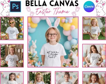 Easter Bella Canvas 3001T Mockup | Kids Tshirt Mockup | Digital Download | Print On Demand