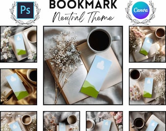 Bookmark Mockup | Book Lover Gift | Listing Images Mockup | PSD And Canva Template