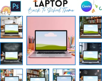 Laptop Mockup | Back To School Mockup | Macbook Template | Etsy Mockup