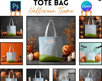 Halloween Tote Bag Mockup | Personalized Tote | Digital Download | Print On Demand