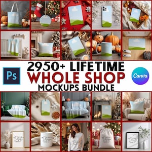Whole Shop Mockup Bundle | Lifetime Access | POD Mockups | PSD and Canva image 1