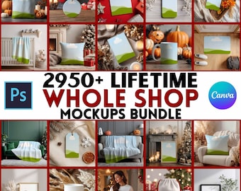 Whole Shop Mockup Bundle | Lifetime Access | POD Mockups | PSD and Canva