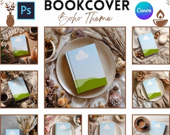 Boho BookCover Mockups | Custom Book Cover | Digital Download | Printify