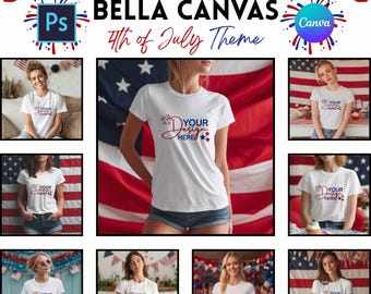 4th Of July Tshirt Mockups | Independence Day | Print On Demand | PSD And Canva Template