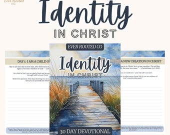 30-Tage-Identität in Christus Devotionalie | Christliche Devotionalie für Frauen | Bibelstudien-, Schrift-, Reflexions- und Gebetskarten | Druckbares PDF