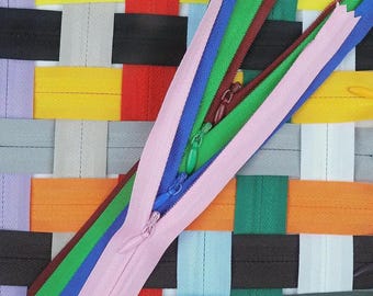 Fermeture à glissière invisible de 20 cm (8 po.), couleurs assorties, paquet de 50 pièces