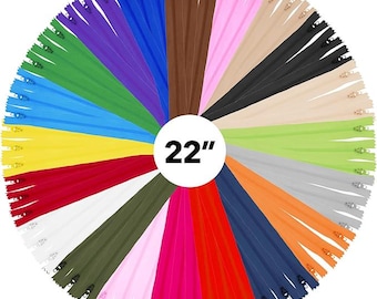 Cremalleras de nailon de 22", paquete de 50 unidades en colores surtidos