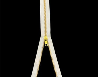 Fermeture éclair YKK, possibilité de teinture, matériau recyclé, fond ouvert, 18 pouces