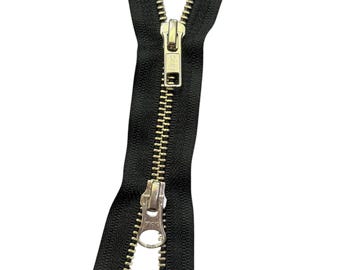 Fermeture à glissière YKK 23 po. Nickel bidirectionnelle n° 5 – Ruban noir – Fermeture à glissière de séparation robuste