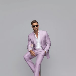 Dashing LAVENDER 2 Piece Slim Fit Suit for Men, Wedding & Formal Attire Men-Tailored suit and best suit for Weddings and formal ceremonies