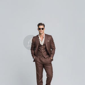 Premium Dark Brown 3 Piece Slim Fit Suit for Men, Wedding & Formal Attire Men-Tailored suit and best suit for Weddings and formal ceremonies